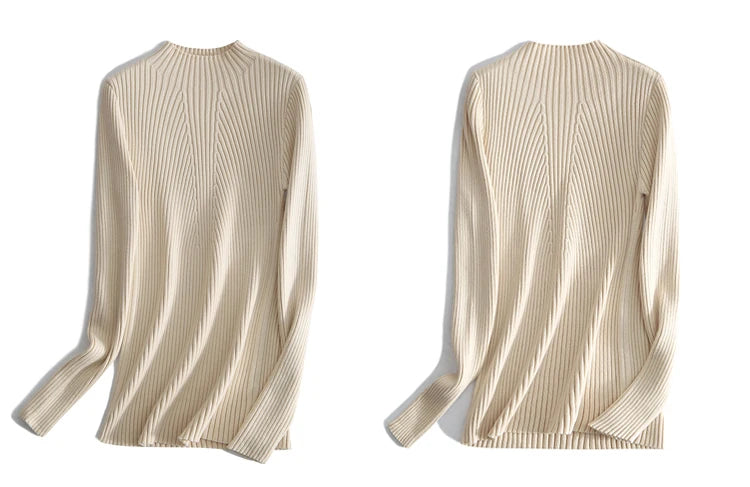 2025 Women Fashion Chic Knitted Tops Autumn Winter Turtleneck Sweater Women Pullovers Long Sleeve Jumper Pull Femme Clothing