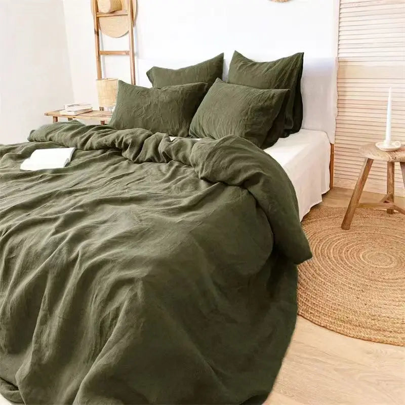 100% French Linen Natural Duvet Cover Soft Comfortable Quilt Comforter Cover Queen Durable Healthy Home Textiles Bedding