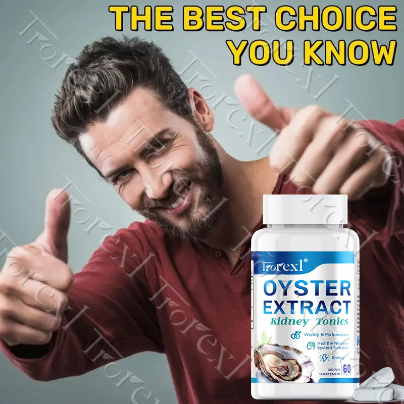 Oyster Extract Zinc Tablets Supports Energy Vigorizante and Wellness, Male Health Enhancing Supplement
