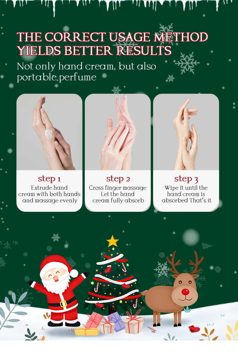 5pcs/Set  Christmas Hand Cream Sets Moisturizing Refreshing Handcream Nourishing Beauty Hands Creams Skin Care Products