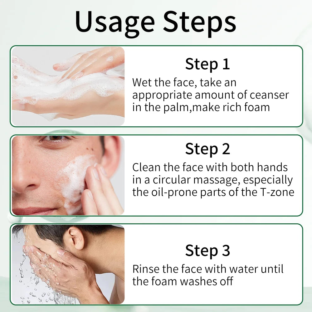 منظف ​​الوجه للرجال، مرطب ومنعش ونظيف للبشرة، منتجات العناية بالبشرة في الصيف، التحكم في الزيوت، إزالة الرؤوس السوداء