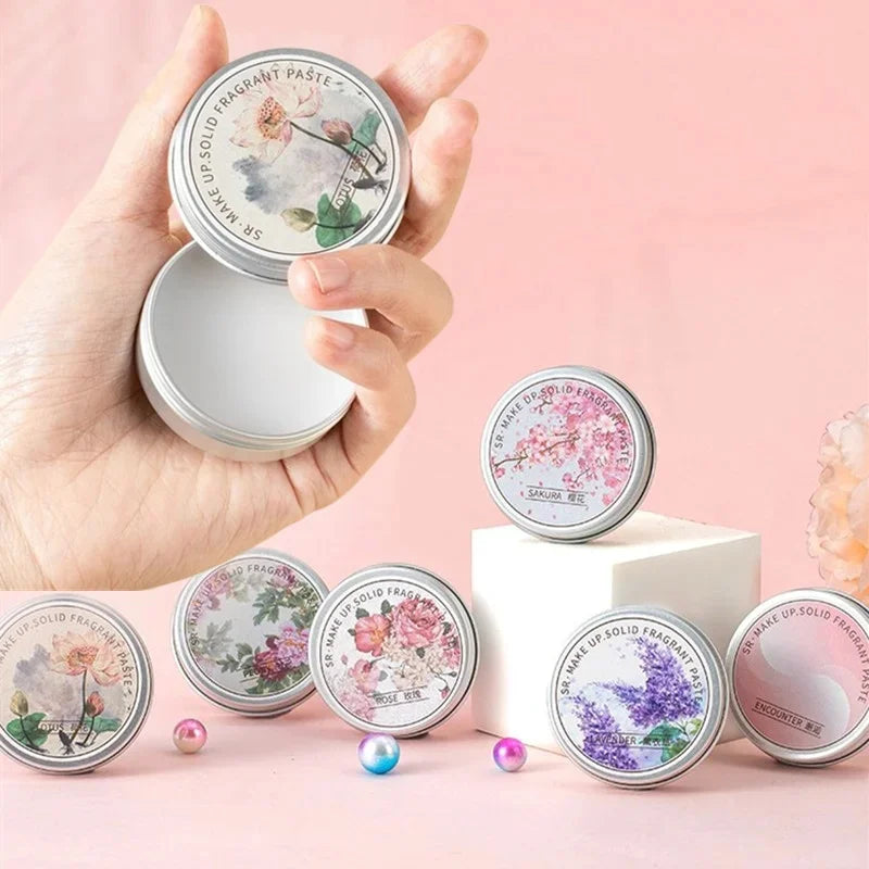 بلسم عطري صلب برائحة اللافندر والورد والفاوانيا واللوتس، كريم معطر يدوم طويلاً، مناسب للجسم، هدية مثالية للمرأة، 15 جرام