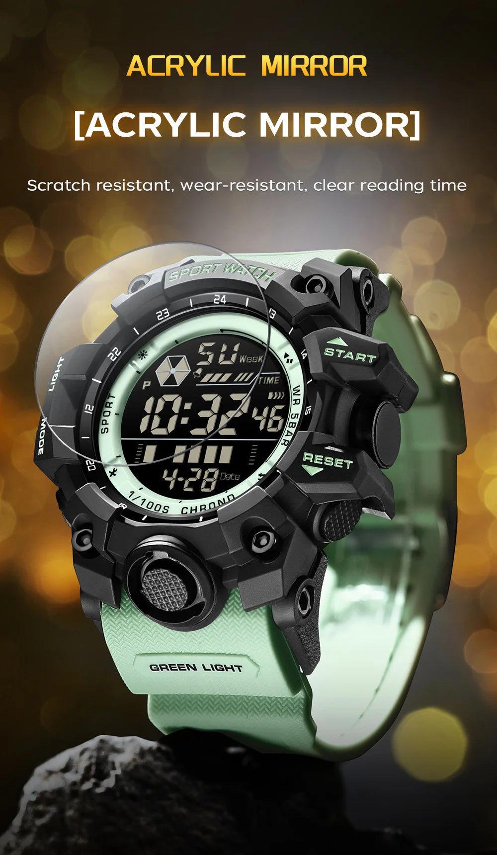 SANDA Outdoor Sports Men Watch Waterproof LED Analog Digital Show Multifunction Big Dial Electronic Wristwatch G style Male Cloc