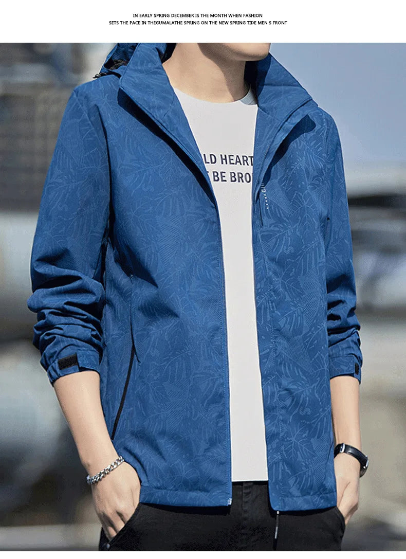 Sport Coat Men's New Style Casual Waterproof Outdoor Jacket for Spring Fashion Print Men's Clothing Outdoor Jacket for Men With