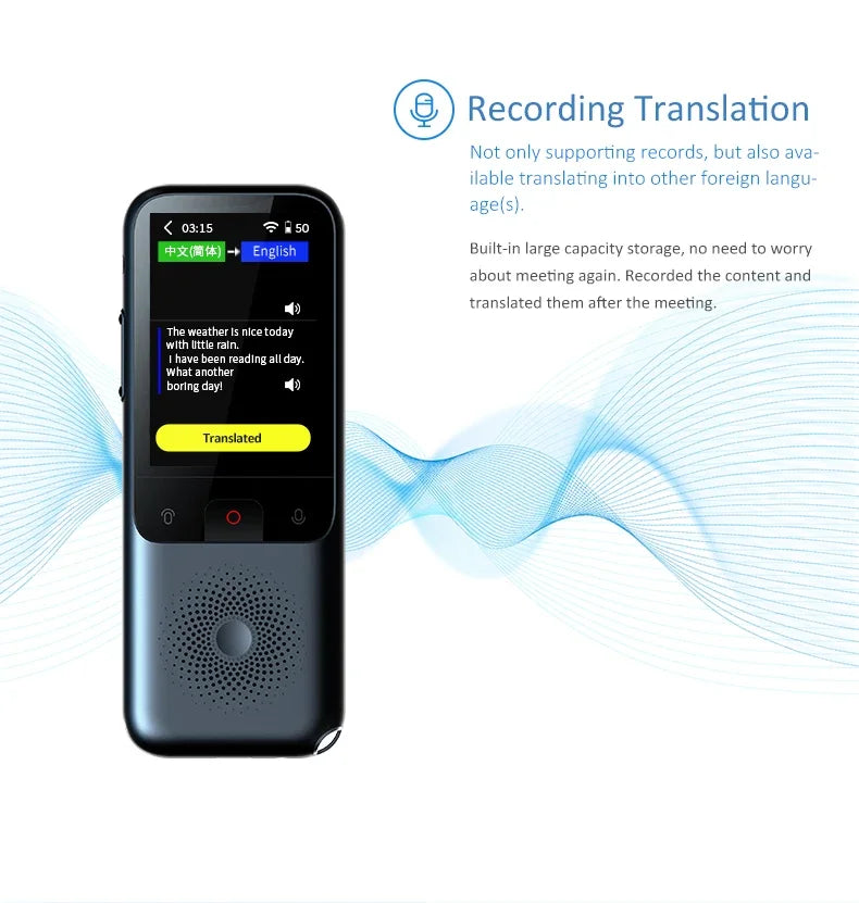 T11 Portable Audio Translator 138 Language Smart Translator Offline In Real Time Smart Voice AI Voice Photo Translator T10Pro