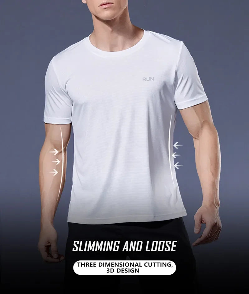 Summer Short-sleeved Sports Shirts, Multi-color Outdoor Fitness Clothing, Men's 3D T-shirts, Running Breathable Quick-drying Top