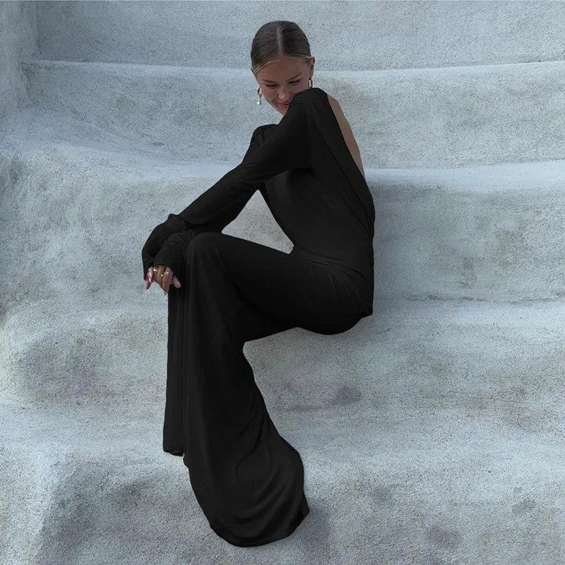 Women's Clothing 2025 Autumn New Style High-end Temperament Sexy Backless Dress Long Skirt Slim Fit Long Sleeved Dress SwiftNest