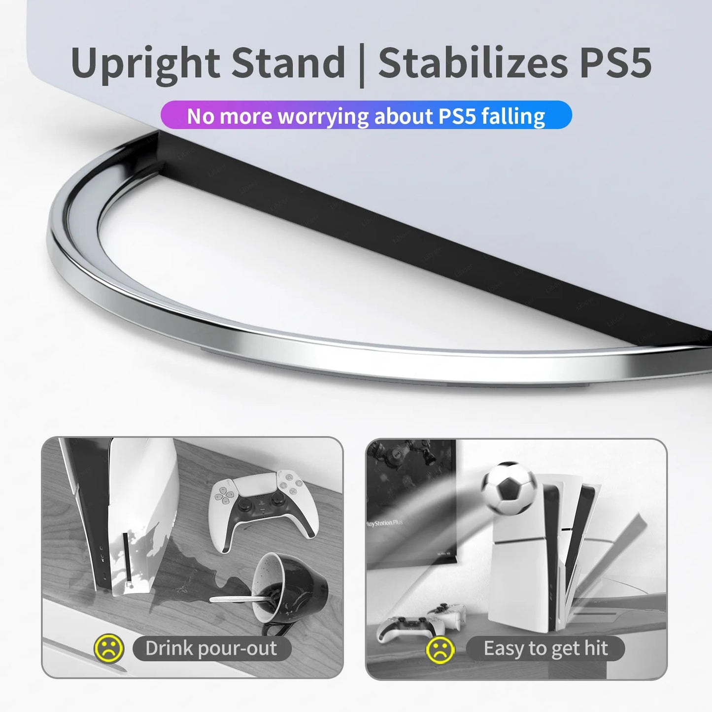 Portable Metal Vertical Stand for PS5 Slim/Pro Digital Disk Version Anti-Slip Base Holder for PS5 Pro Console Accessories SwiftNest