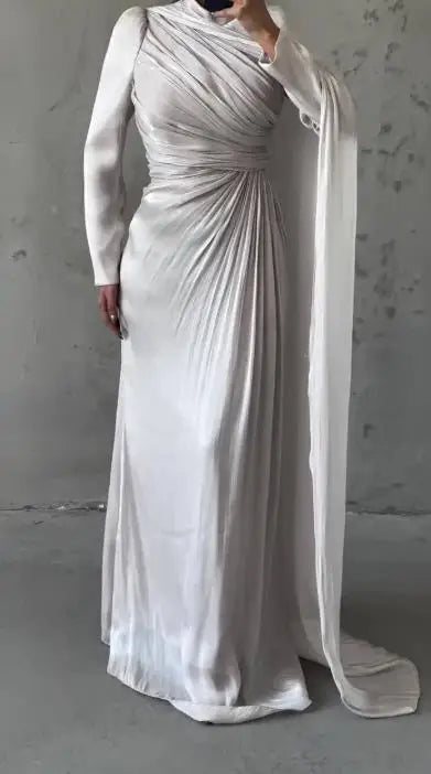 فستان نسائي عصري 2025، أحدث تصميمات المبيعات الساخنة، فستان نسائي أنيق غير منتظم، فستان أخضر ضيق