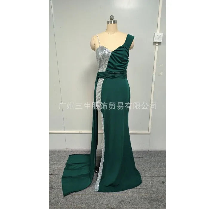 Womens Dresses 2024 Summer Fashion New Off Shoulder Sexy Temperamental Hot Stamped Ball Evening Elegant Long Bodycon Dress