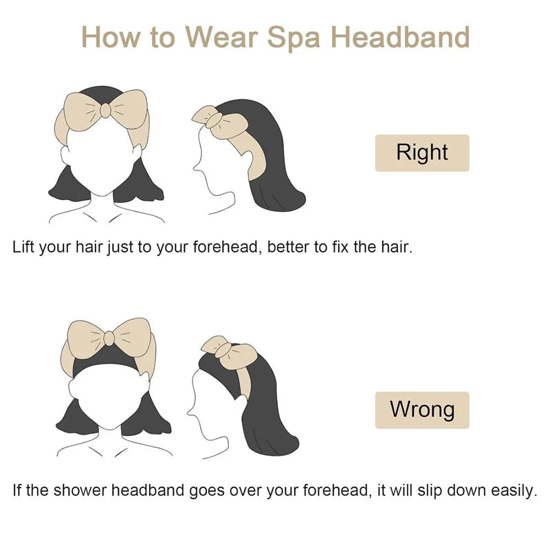 مجموعة من 3 قطع من عصابة رأس لغسل الوجه، أداة تنظيف الوجه، ربطة شعر على شكل فيونكة، أساور معصم مرنة لغسل الوجه