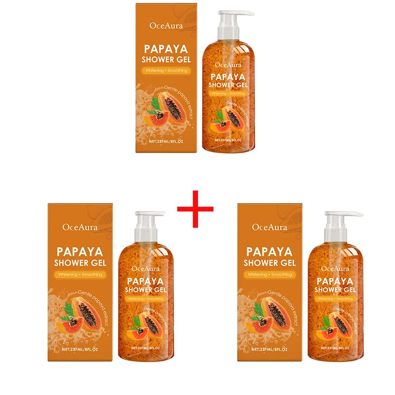 Papaya Whitening Shower Gel Exfoliating Fade Pigmentation Lasting Aroma Refreshing Control Oil Hydrating Rich Foam Body Wash