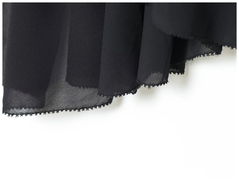 Womens Fashion Blouse Top With Ruffled Round Neck Long Sleeves And Asymmetrical Chiffon Shirt Autumn And Winter Casual Wear