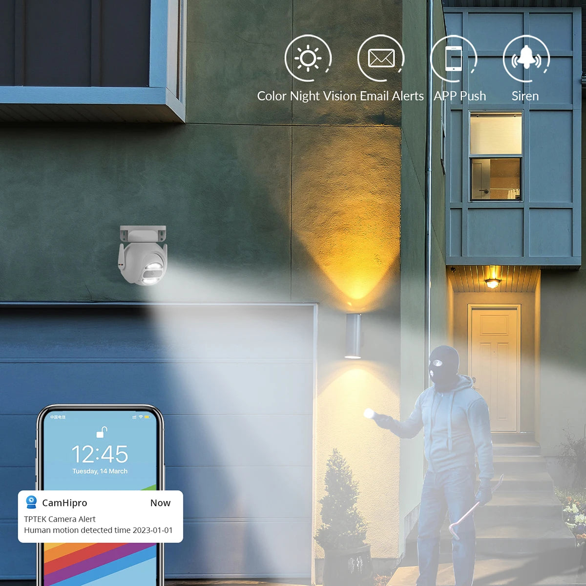 8MP 4K IP Camera WiFi PTZ Security Surveillance Camera 5MP Wi-Fi 4X Digital Zoom Color Night Vision 4MP CamHi CamHipro IP Camara