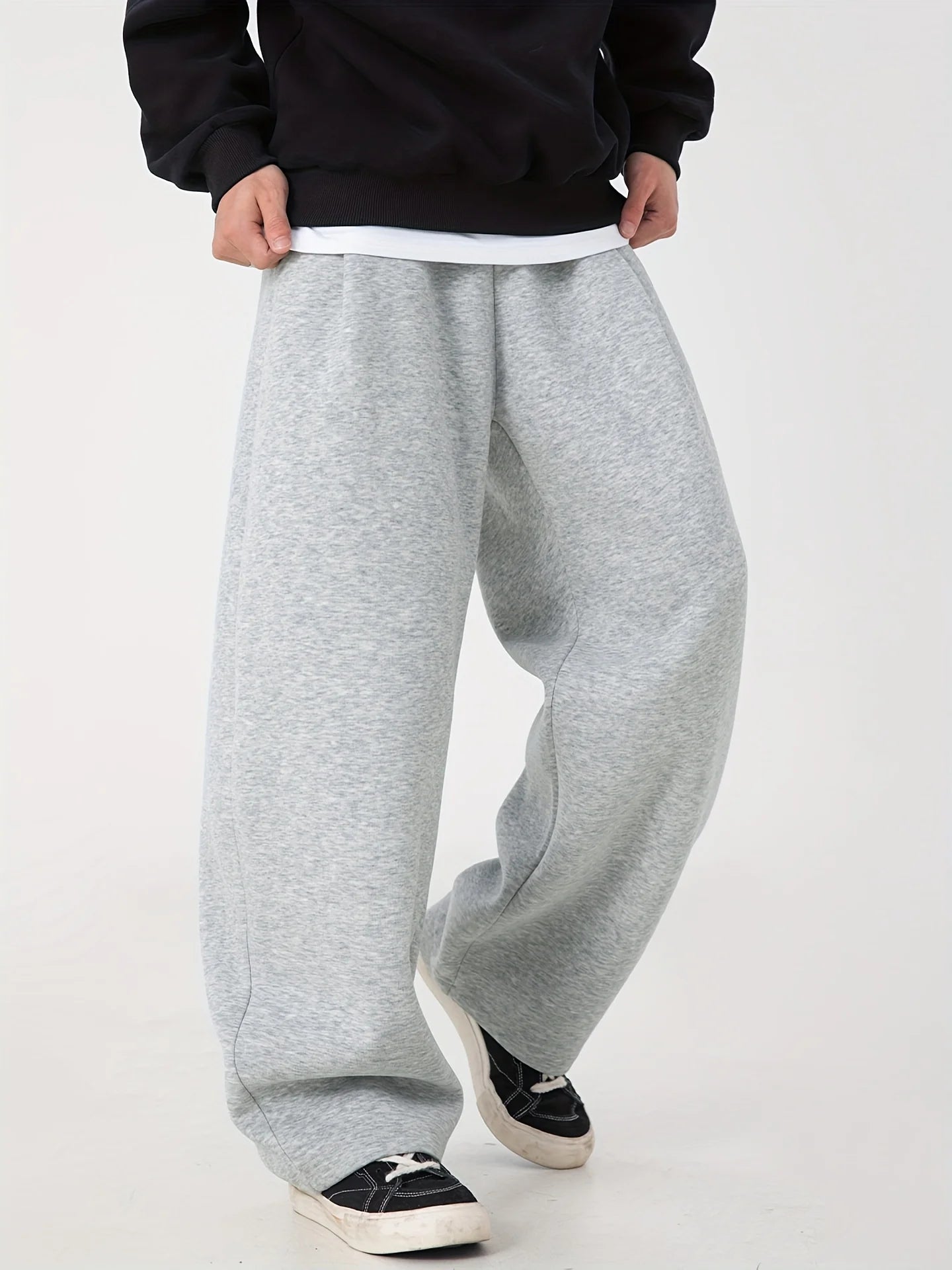 Men's Fashion All Seasons Basic Solid Color Oversized Drawstring Loose Casual Sweatpants/Sports Pants trousers