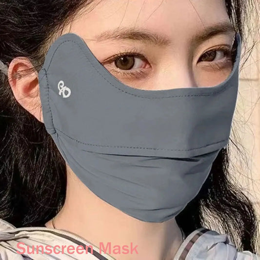 Face Mask Outdoor Sports Summer Ice Silk Sunscreen Face Sun Protection Forehead Thin Section Breathable