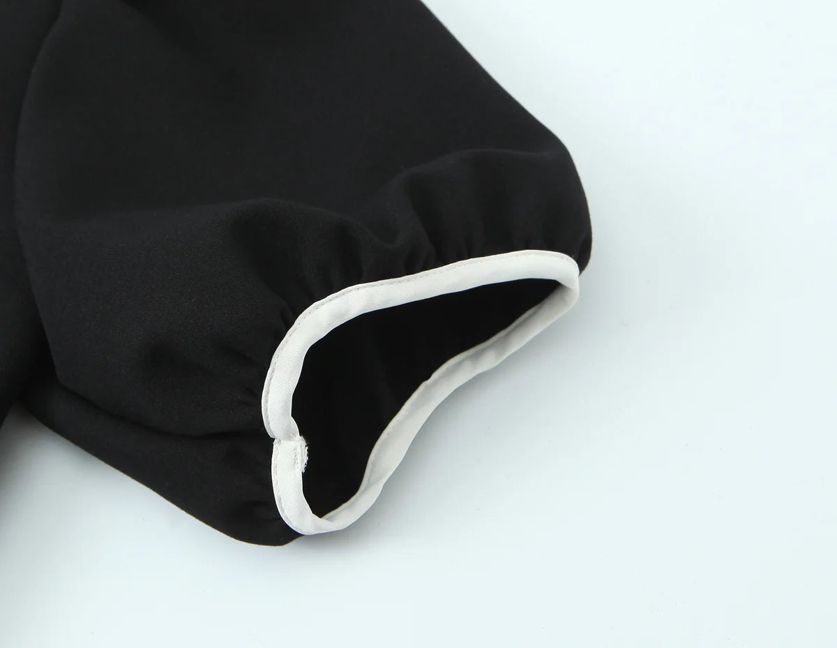 Women Fashion Dress 2025 Women Summer Autumn New Elegant Bow Decoration Short Sleeves Dress Women Hight Street Party Dress