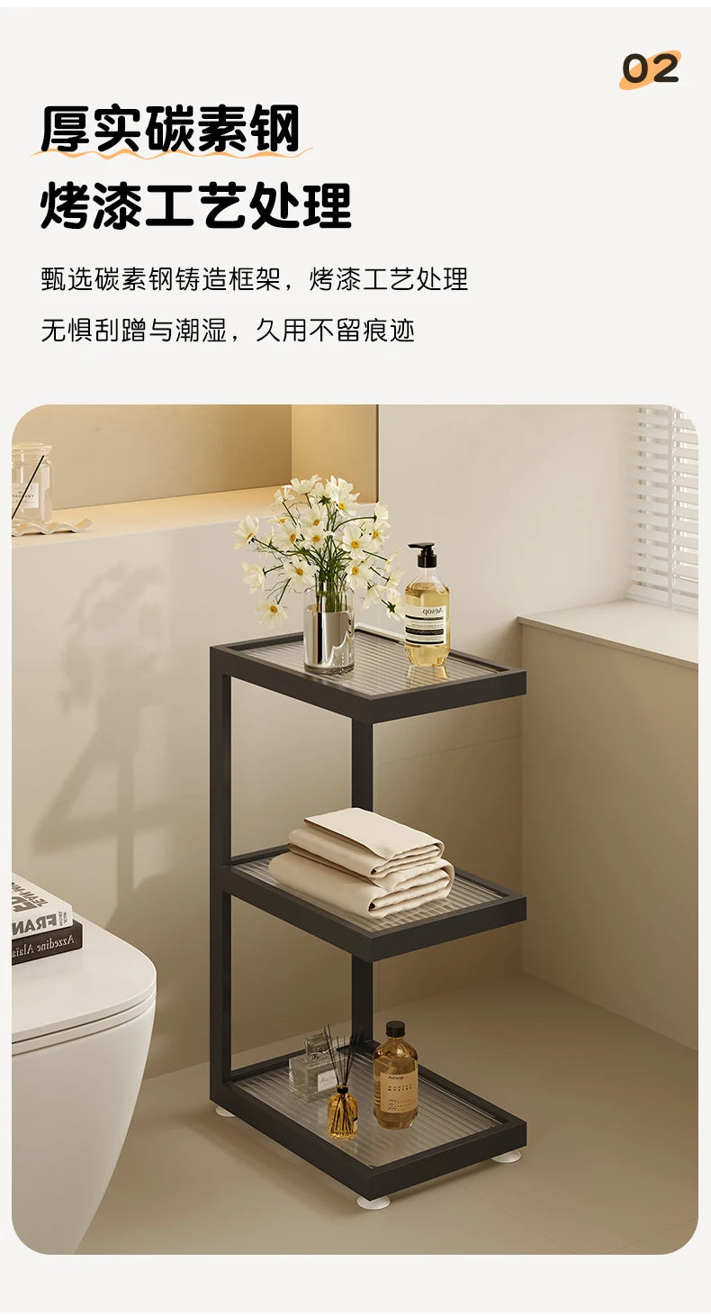 Spacious Bathroom Storage Organizer Multifunctional Floor Standing Cabinet Waterproof Freestanding for Small Gap