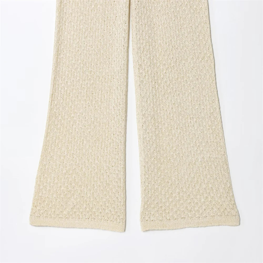 New European and American style women's clothing, lazy and fashionable, with metallic lines and waist cinched tops and pants SwiftNest