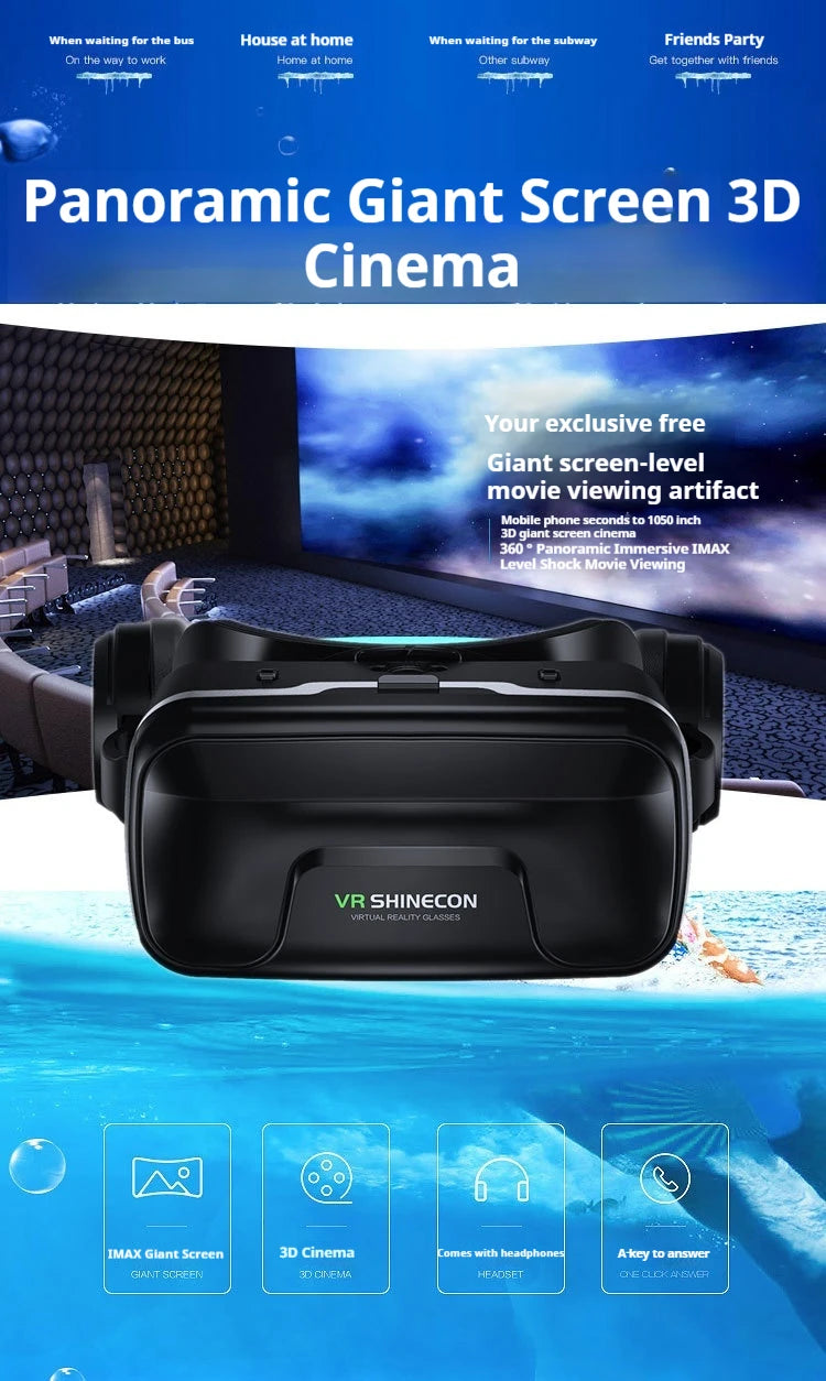 VR SHINECON G04EA 10.0 Virtual Reality Helmet 3D Glasses Casque For Smartphone Smart Phone Goggles Headset Video Game Binoculars