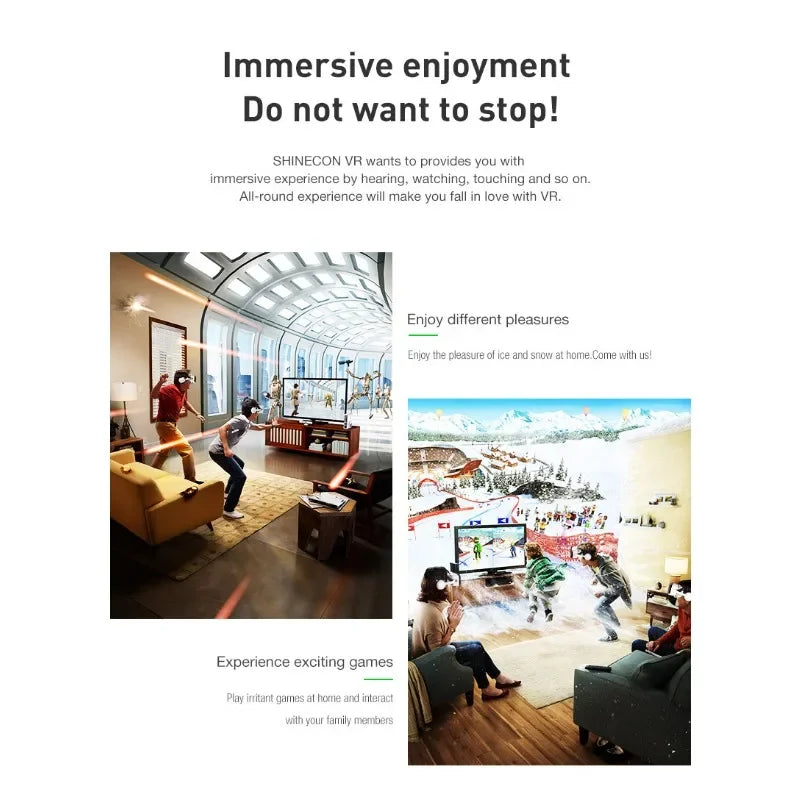VR Shinecon Casque Helmet 3D Glasses Virtual Reality For Smartphone Smart Phone Headset Goggles Binoculars Video Game Wirth Lens