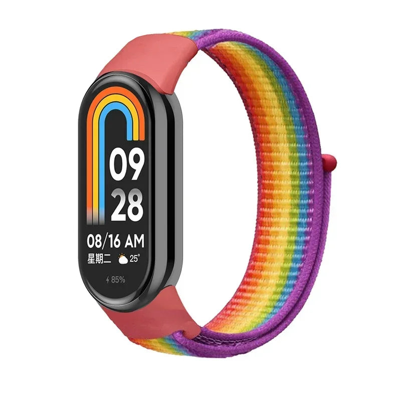 Nylon Loop Sports Strap for Xiaomi Mi Band 9 NFC SmartWatch Wristband Replacement Correa Mi band 9-8 Bracelet Belt Accessories