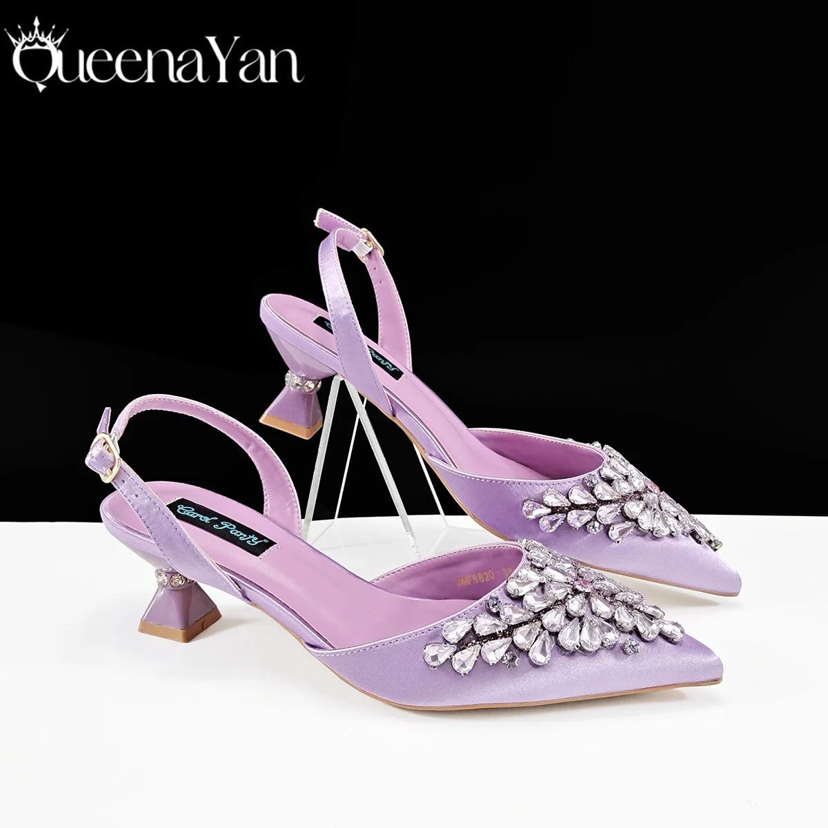 Queena Yan Italian shoes and handbags accessory set with rhinestone metal embellishments Wedding shoes Bridal shoes Designer