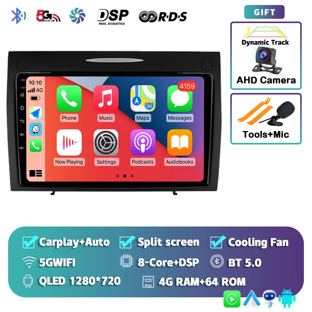 Android 15 For Benz SLK-Class R171 2004 - 2011 2K QLED Android Car Radio Multimedia Video Player GPS stereo CarPlay Head Unit 4G