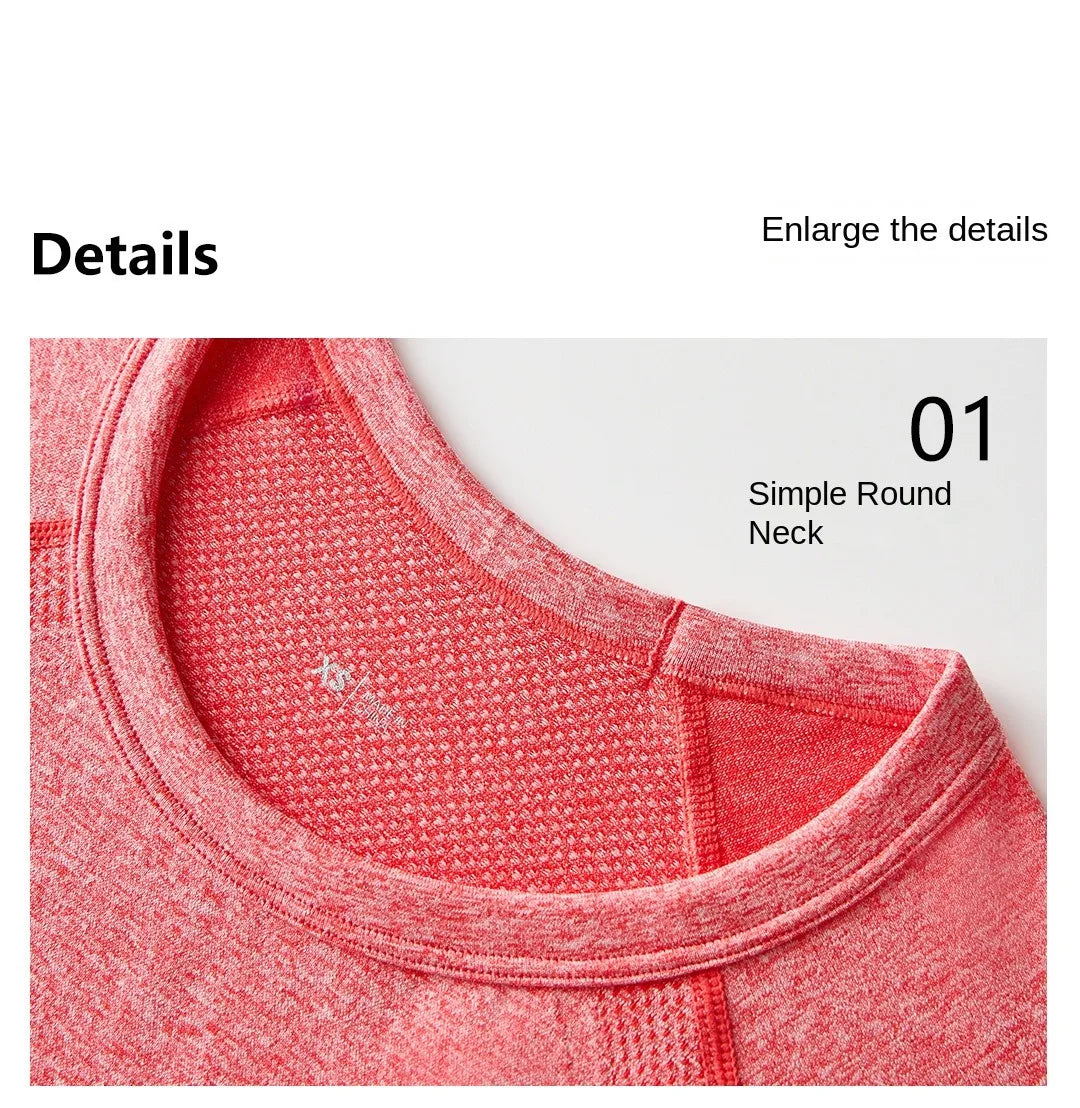 Outdoor yoga T-shirt, quick drying solid color sportswear, casual running, quick drying fitness training, short sleeved women