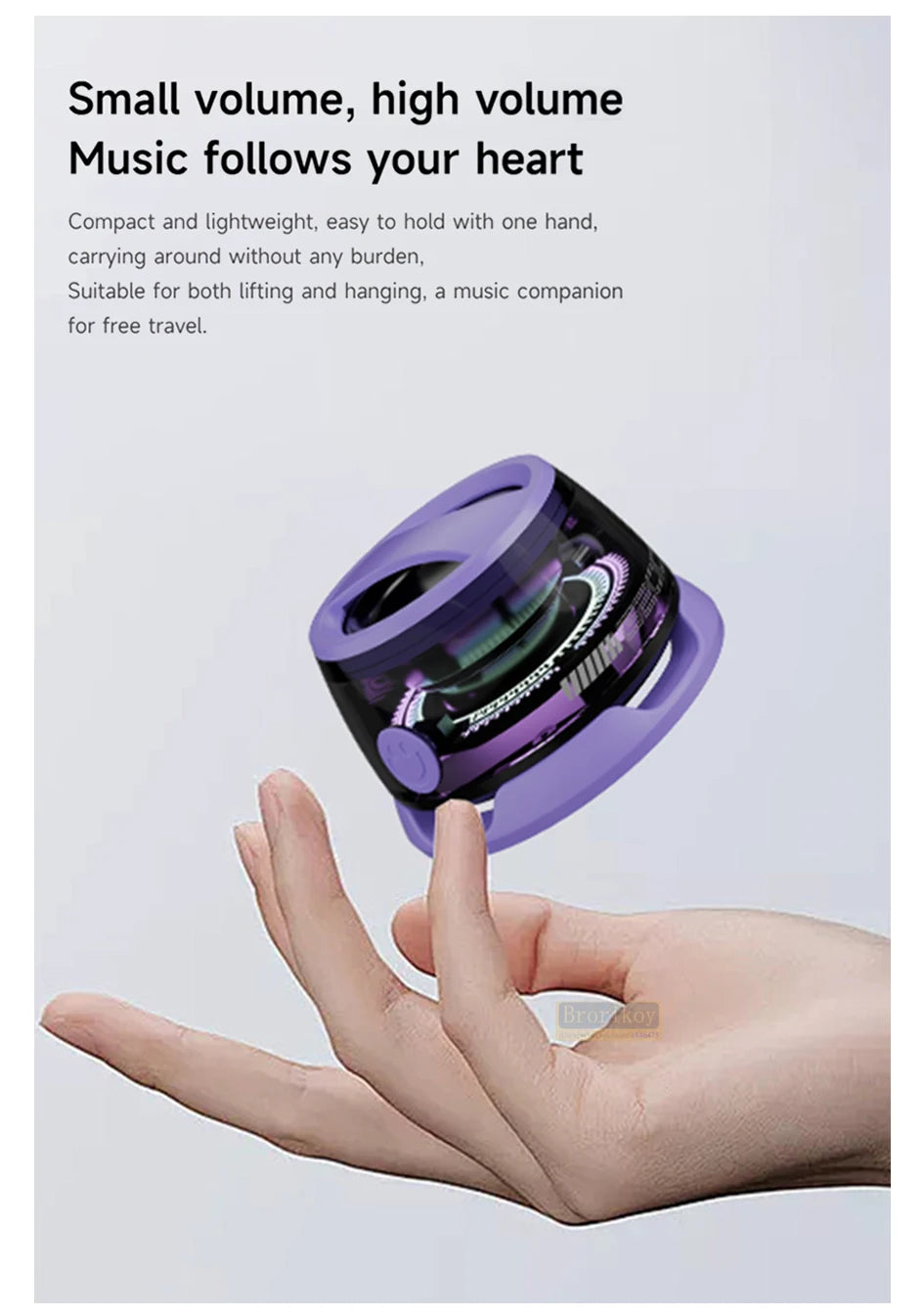 مكبر صوت صغير محمول بتقنية البلوتوث 5.3، مكبر صوت مغناطيسي صغير، صندوق صوت، تشغيل لمدة 7 ساعات، حامل هاتف للكمبيوتر الشخصي، شاومي، هواوي