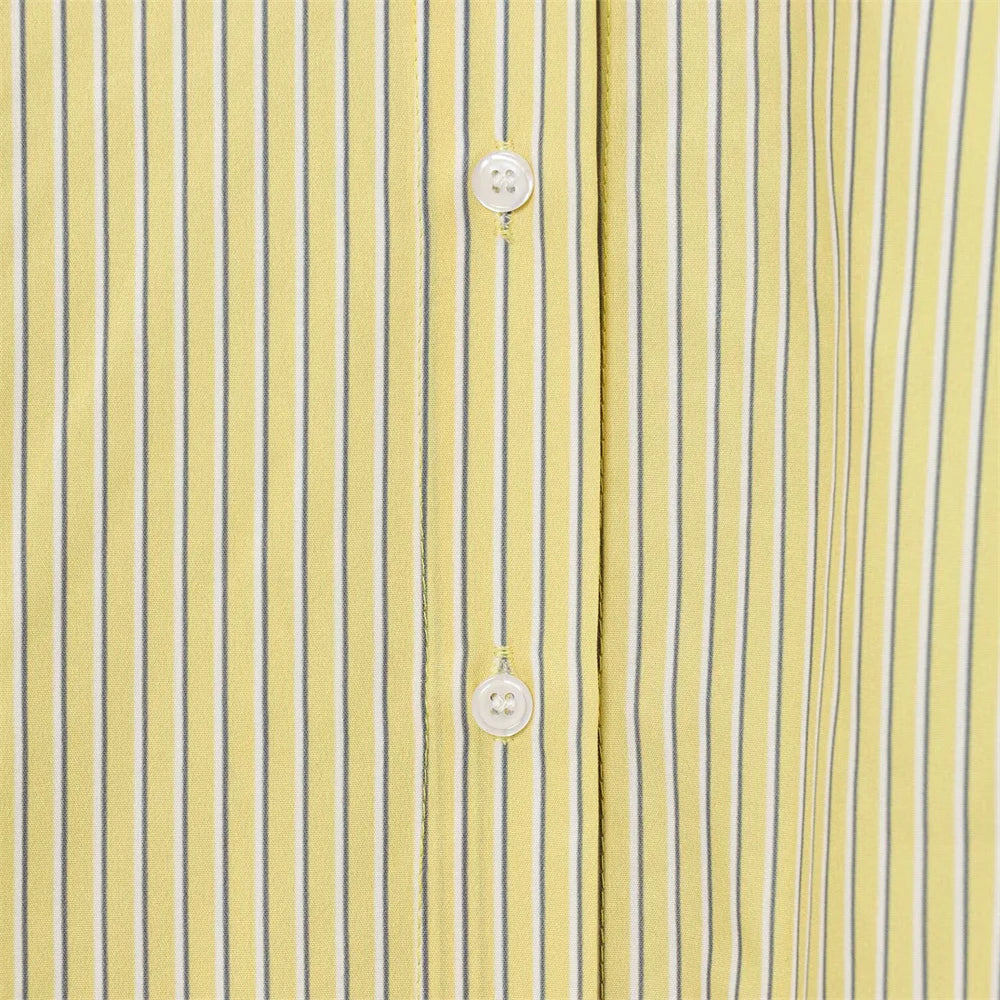 Women's Fashion Style Versatile Small Fresh Style Flip Collar Long Sleeve Top Summer New Striped Loose Poplin Shirt SwiftNest