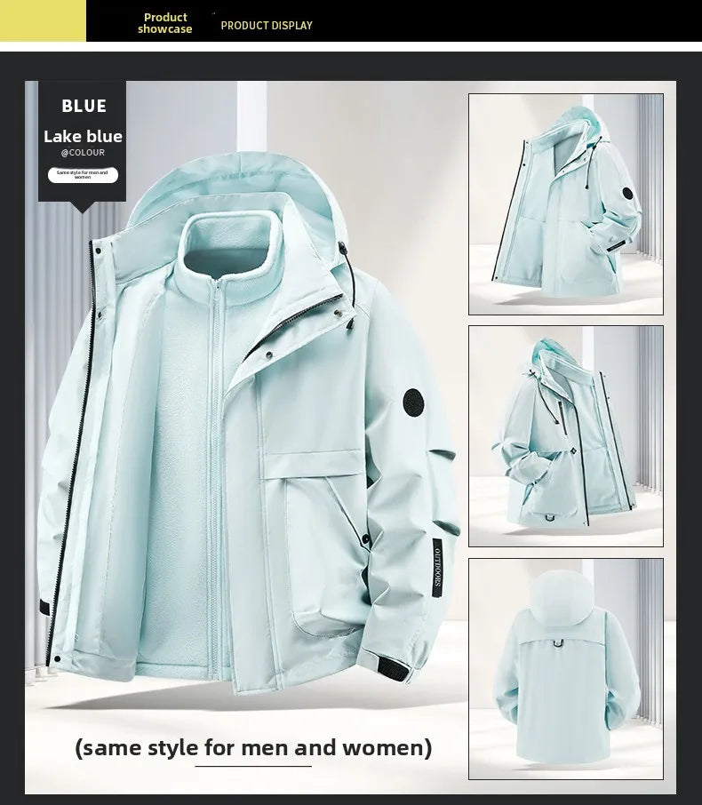 Jacket men's jacket jacket autumn and winter jacket three-in-one outdoor sports jacket fleece jacket inner jacket jacket