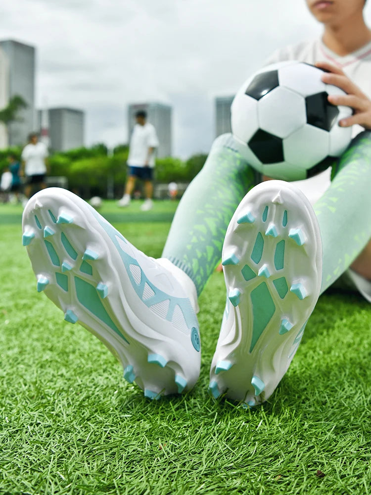 Professional Soccer Shoes Men Outdoor High-Top Sports Football Boots Boots Ag/Fg Long Spikes Artificial Grass Training Match Spi