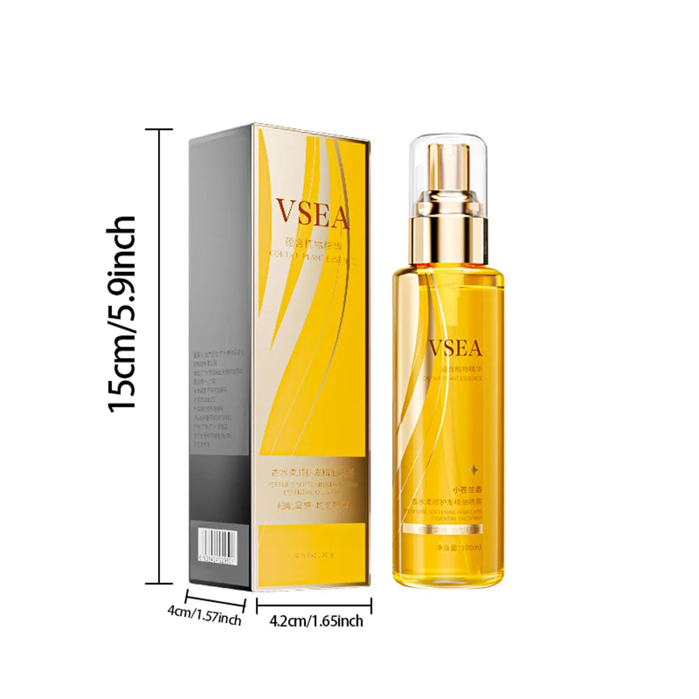 بخاخ زيت عطري للعناية بالشعر، مغذي ومصلح، لمسة نهائية ناعمة ولامعة، عطر يدوم طويلاً، سهل الاستخدام لجميع أنواع الشعر