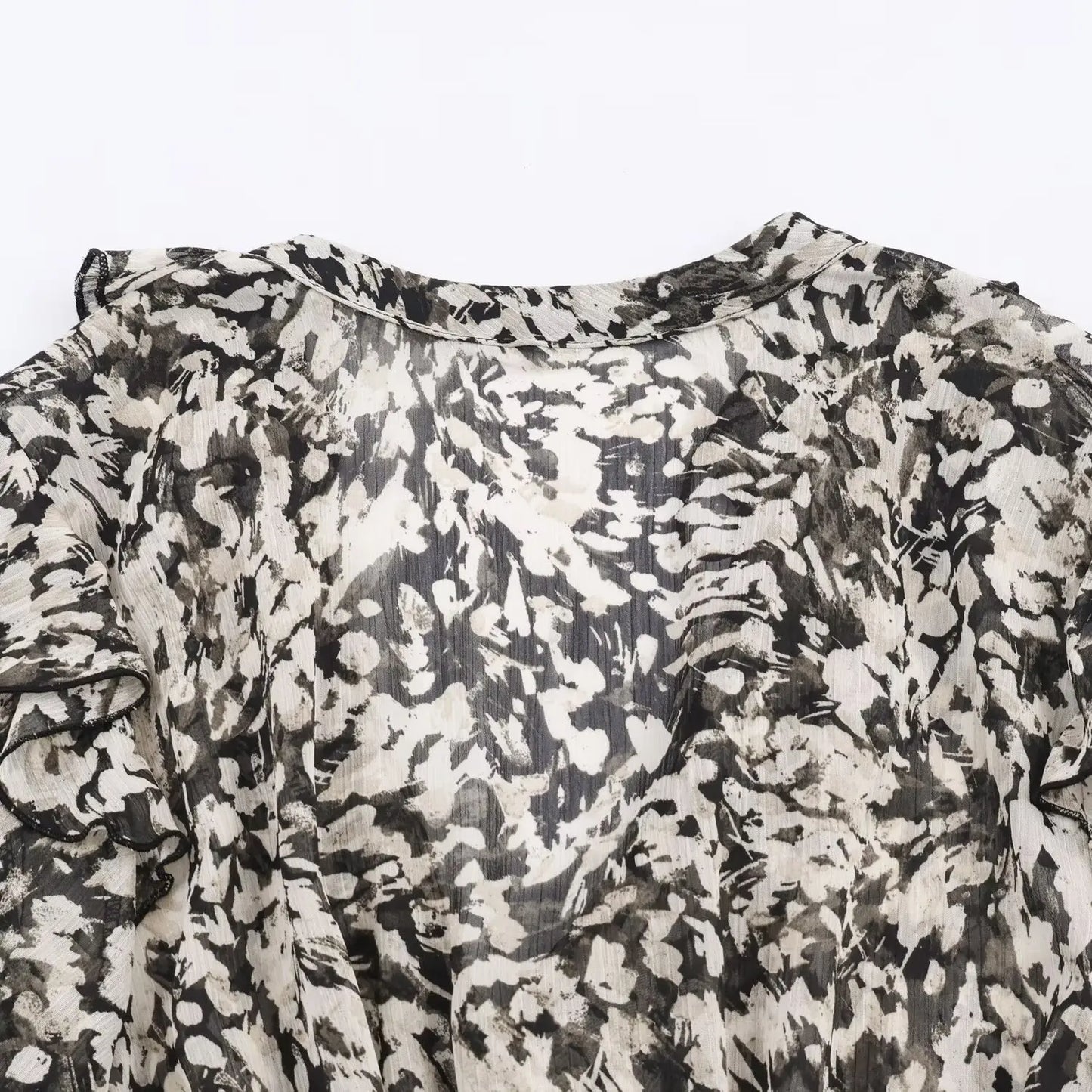 Women Fashion Printed Dress With Belt female Mini Dress Ruffles Short Dresses lady V-neck Long Sleeve Dress Elegant Party Dress