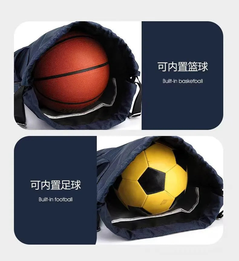 Sports must-have wet and dry separation swimming bag basketball football volleyball, shoes backpack bundle drawstring portable a