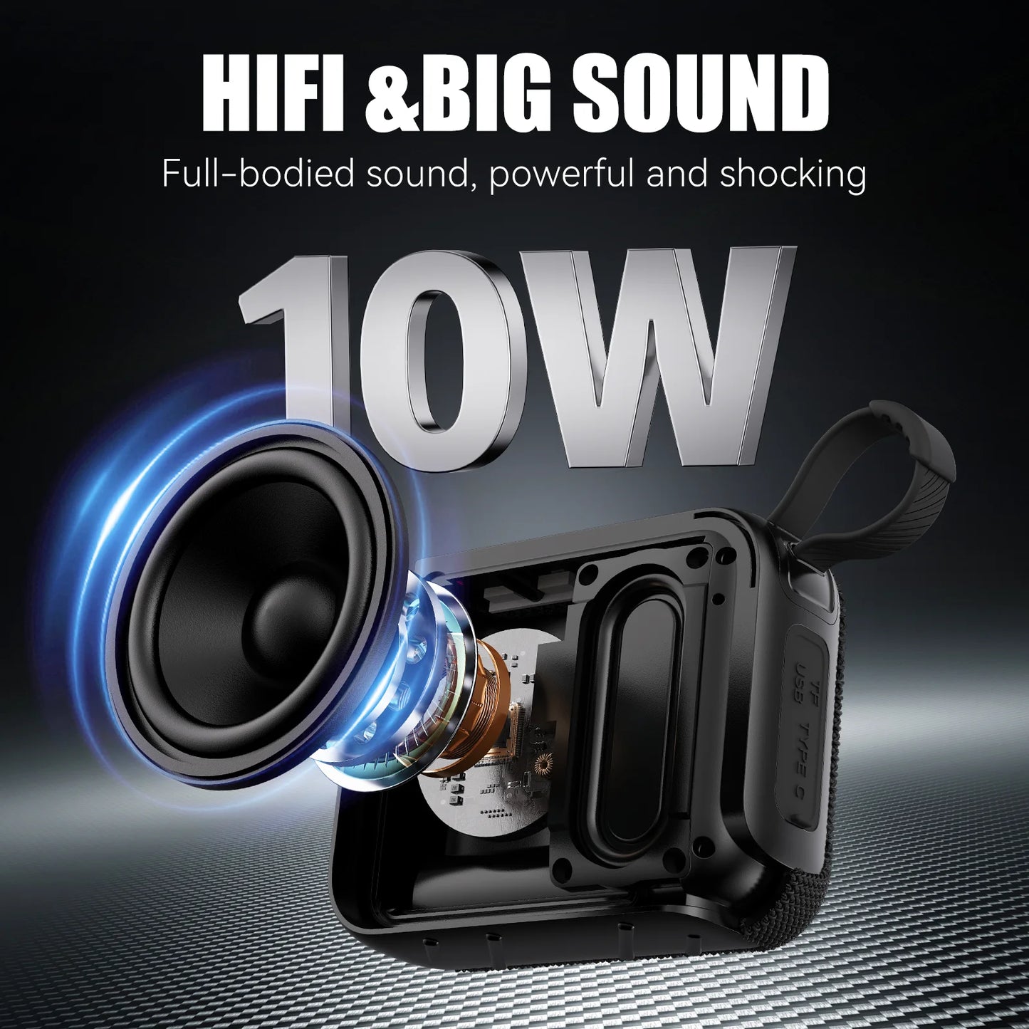 Bluetooth Speakers TWS 10W Enhanced Bass Portable Outdoor Wireless Speaker 30Hrs IP7 Waterproof Shower Speaker Bluetooth 5.3