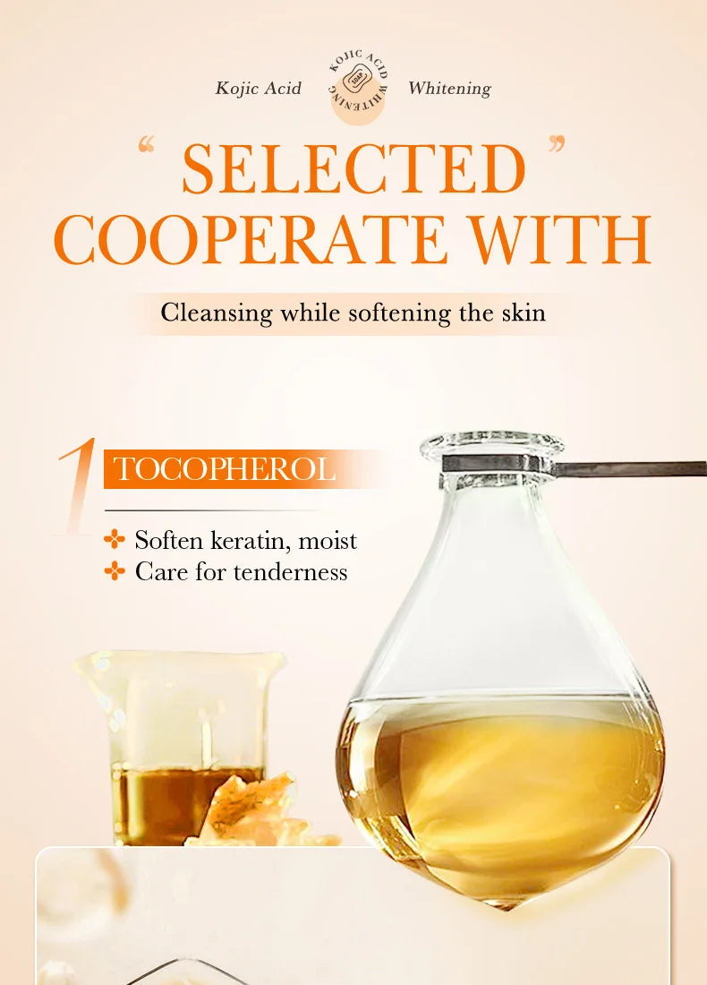 Handmade Whitening Soap Skin Care Deep Cleaning Moisturizing Cleansing Essential Temperate Soap Brighten Skin Kojic Acid Soap