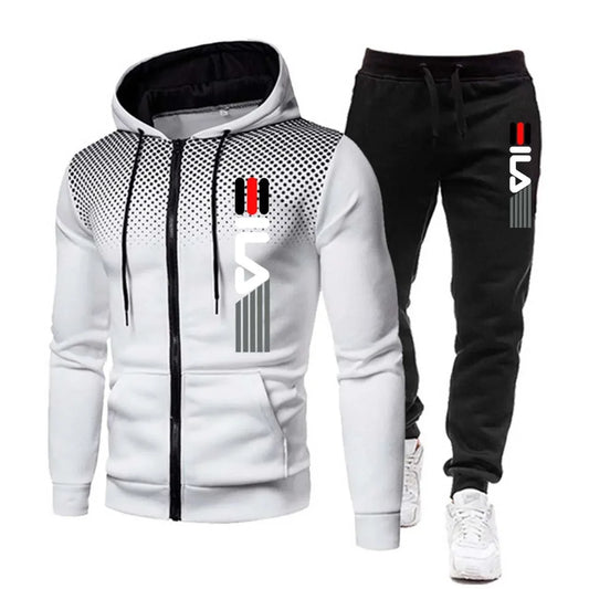 Men's Set Hoodies and Sweatpants Outdoor Casual Wear Fleece Sports Jogging Pullover Suit Male Gym Designer Clothes Men Tracksuit