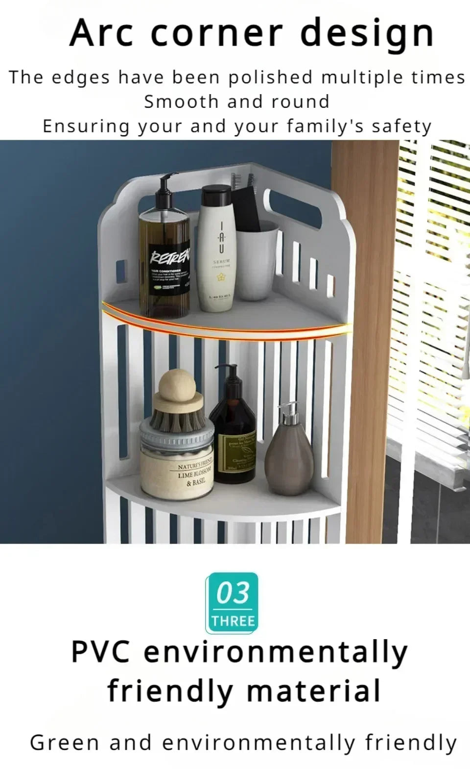 Bathroom Storage Cabinet Large Capacity Narrow Seam Storage Rack Waterproof Storage Rack Bathroom Floor Standing Storage Rack