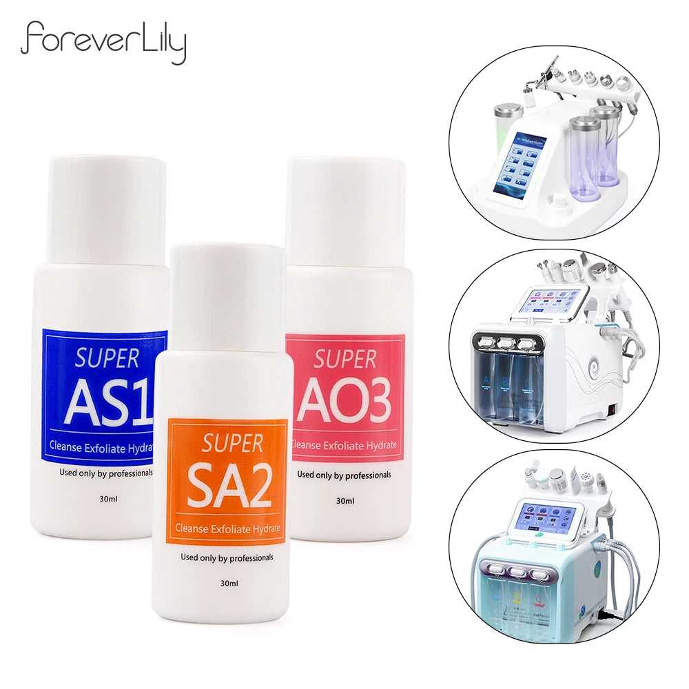 Facial Skincare Solution Face Serum AS1 SA2 AO3 Aqua Peel Solution For Facial Machine Skin Deep Cleaning Serums