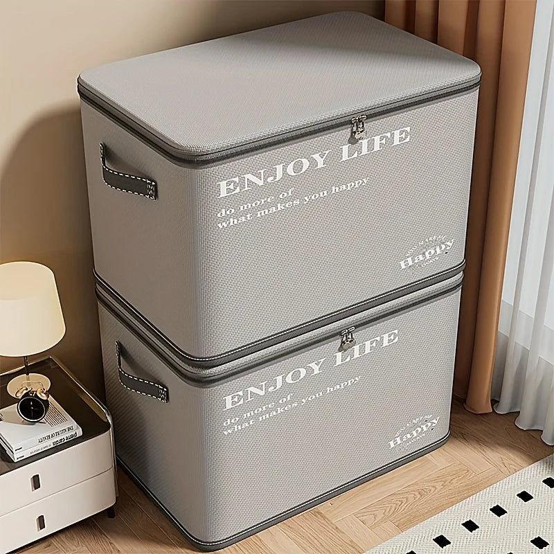 Clothes storage box, home fabric, large capacity, oversized wardrobe, clothes, blankets, layered sorting box, storage artifact