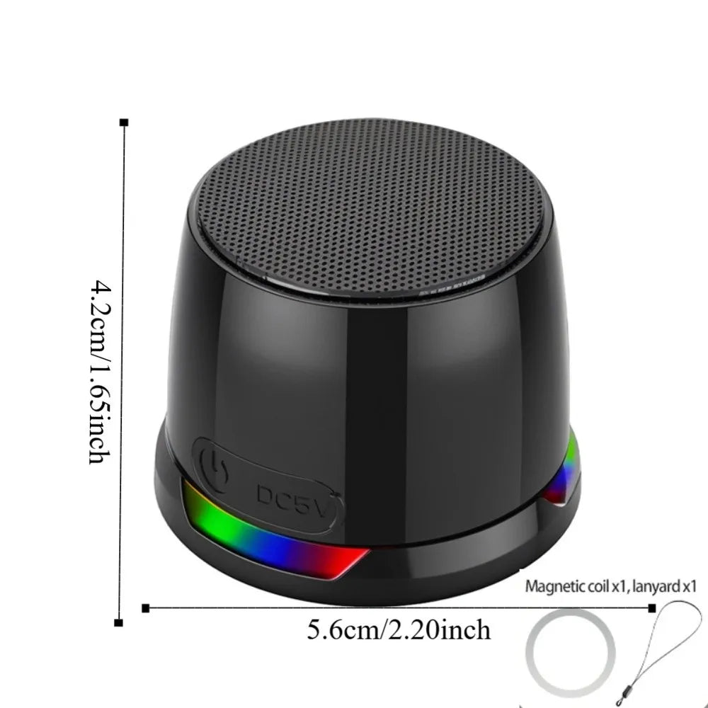 Bluetooth 5.3 Magnetic Mini Speaker Anti Lost HD Sound RGB Light Speaker Deep Bass Compact Design Portable Sound Box Outdoor Use