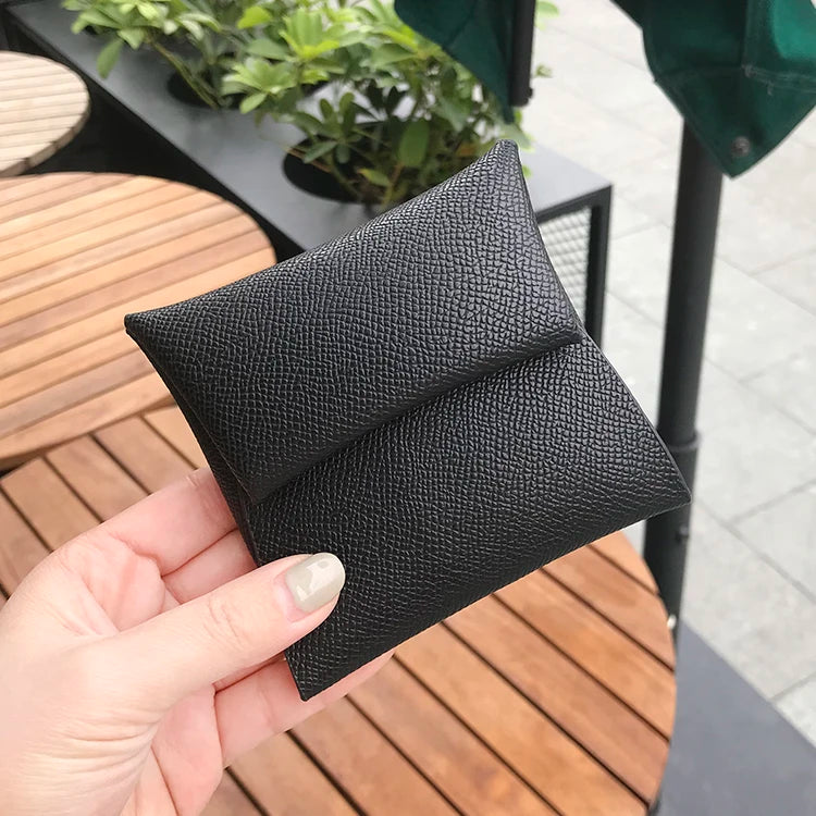 محفظة نقود من الجلد الأصلي للنساء والرجال بتصميم فاخر، حقيبة بطاقات ائتمان قابلة للطي، حروف مخصصة، حقيبة نقود صلبة، محفظة صغيرة