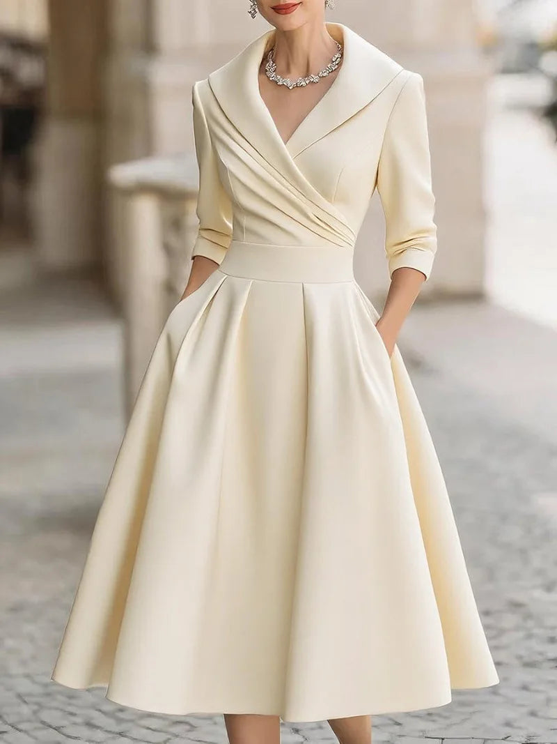 Women's Fashion Dress New Style V-neck Waist-hugging Makes You Look Slim And Elegant Long Sleeves Maxi Prom Dresses  For Women