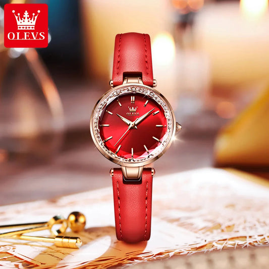 OLEVS Brand watch fashion diamond-encrusted outer ring ladies quartz watch waterproof watch 6645 SwiftNest
