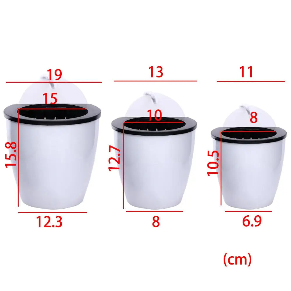 ديكور الحديقة سلة معلقة ذاتية الري وعاء زهرة وعاء النبات