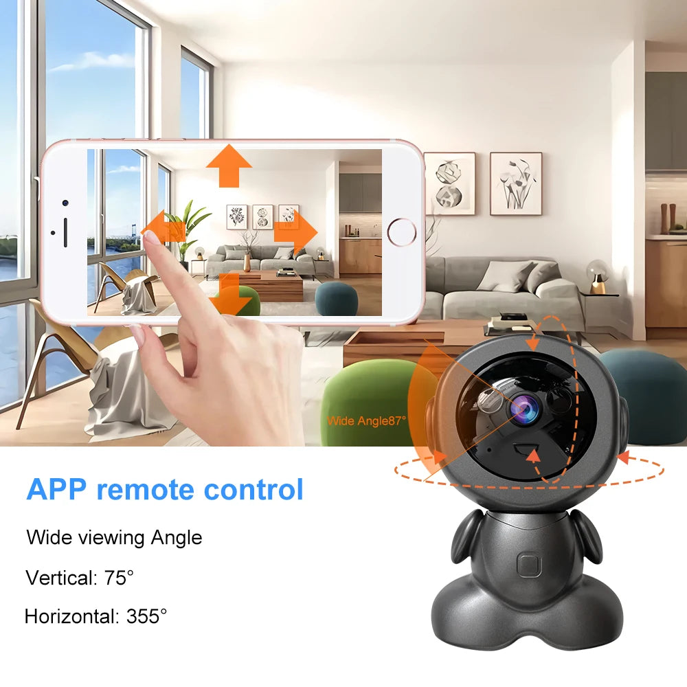 Mini WiFi IP Camera Wireless Indoor Robot Baby Monitor Two Way Audio Motion Detection Video Camara V380 CCTV Security Protection
