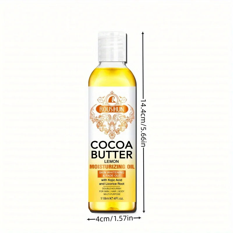 118ML Cocoa Butter Body OILlSkin care oil moisturizes and nourishes skin large capacity full body essential oil
