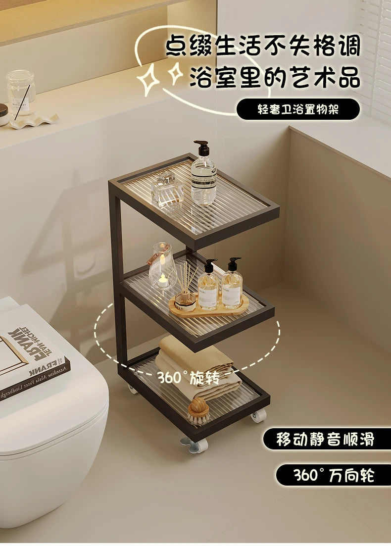 Spacious Bathroom Storage Organizer Multifunctional Floor Standing Cabinet Waterproof Freestanding for Small Gap